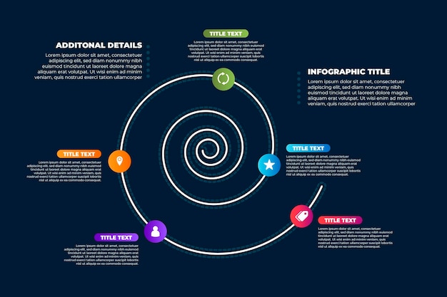 Kostenloser Vektor buntes spiral-infografik-konzept