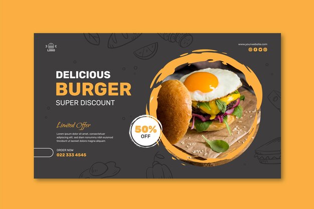 Burger Restaurant Banner Vorlage