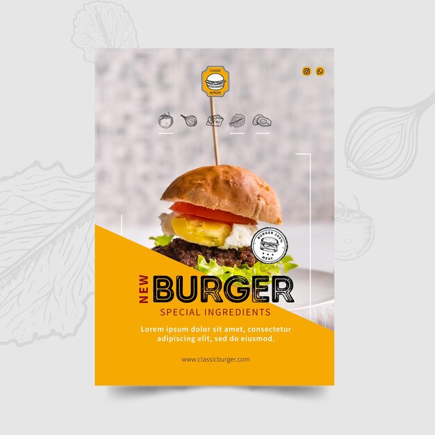 Burger Restaurant Poster Vorlage