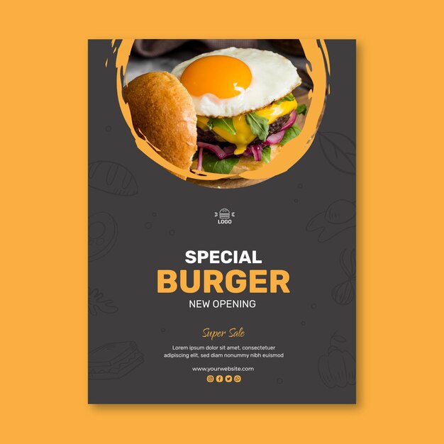 Burger Restaurant Poster Vorlage