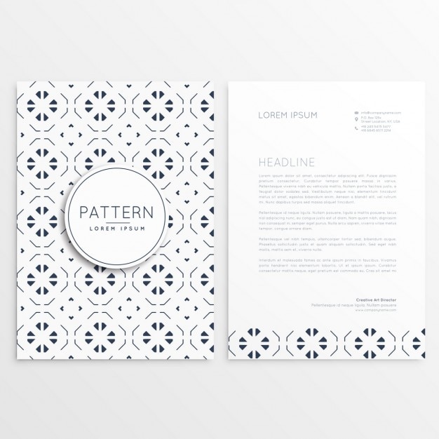 Business-faltblatt-design mit abstrakten muster