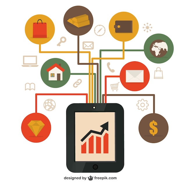 Kostenloser Vektor business icons with graph