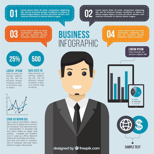 Kostenloser Vektor business-infografik-vorlage
