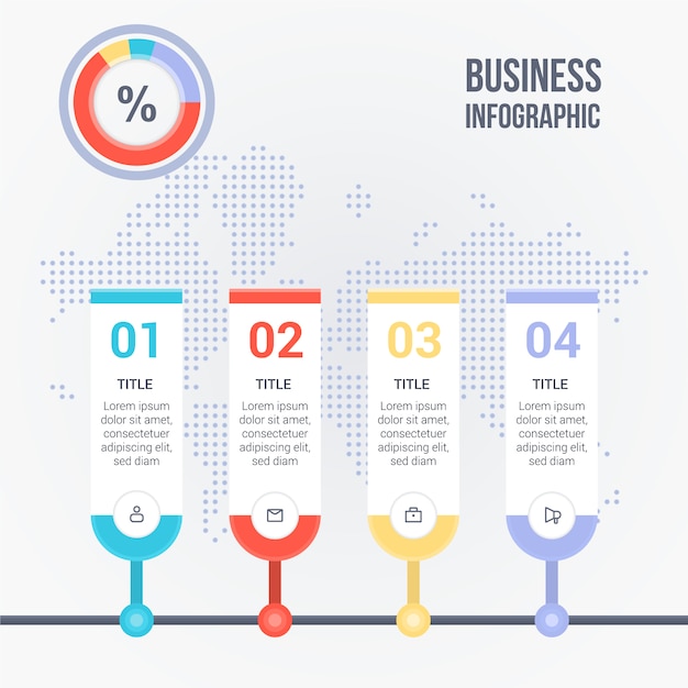 Kostenloser Vektor business infografische vorlage mit optionen