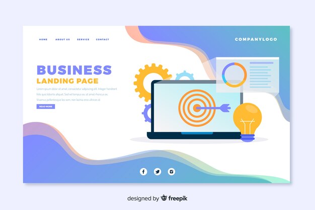 Kostenloser Vektor business landing page-konzept