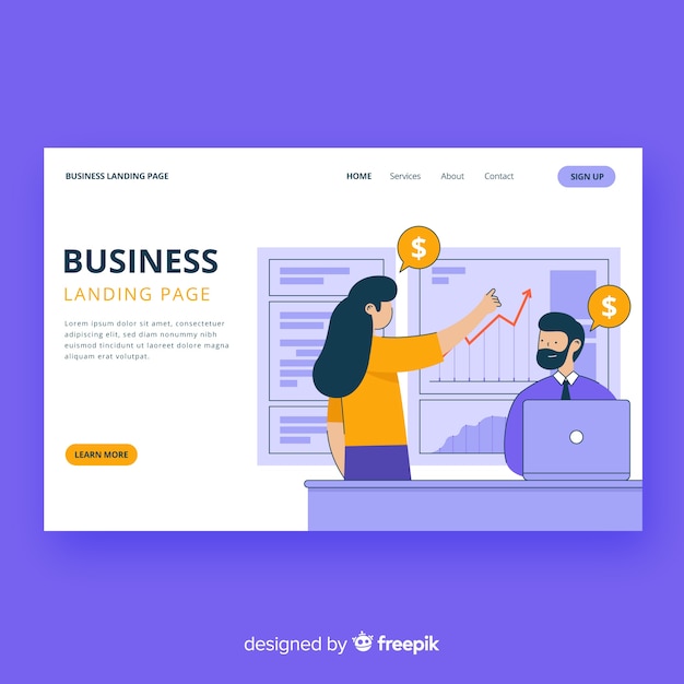 Business landing page