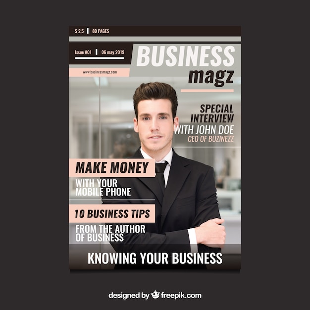 Kostenloser Vektor business-magazin-cover-vorlage