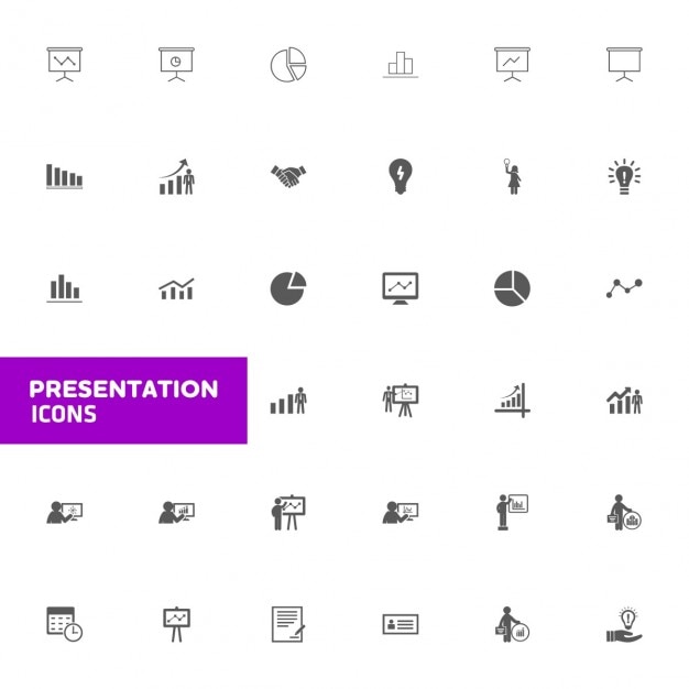 Business Presentation Icon-Set Vektor schwarz icon