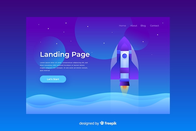 Business rocket landing page vorlage