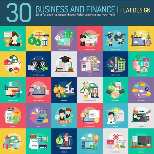 Business und finanzen sammlung design