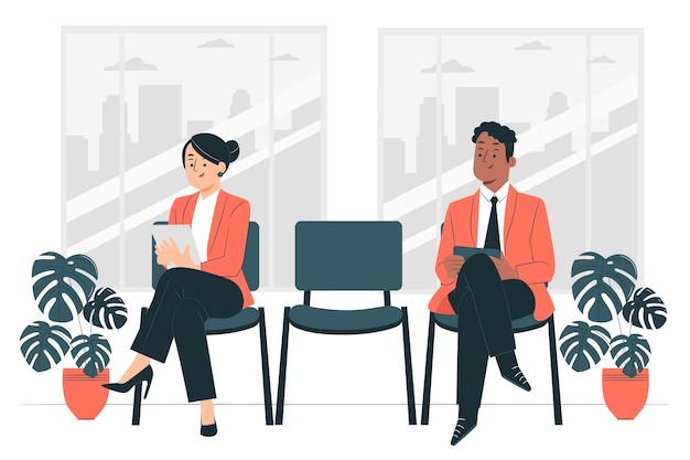 Business wartezimmer konzept illustration