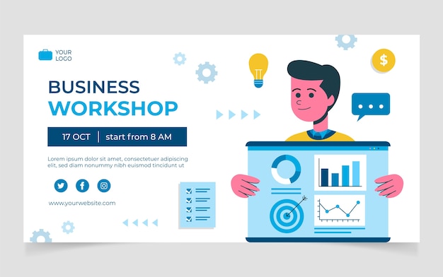 Business-workshop-flat-facebook-post