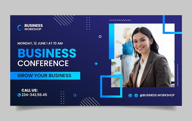 Business-Workshop-Vorlagendesign mit Farbverlauf