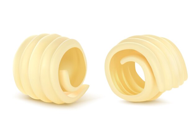 Butterlocke oder wirbelt 3D-Vektorillustration