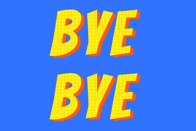 Bye-bye-wort-typografie-vektor