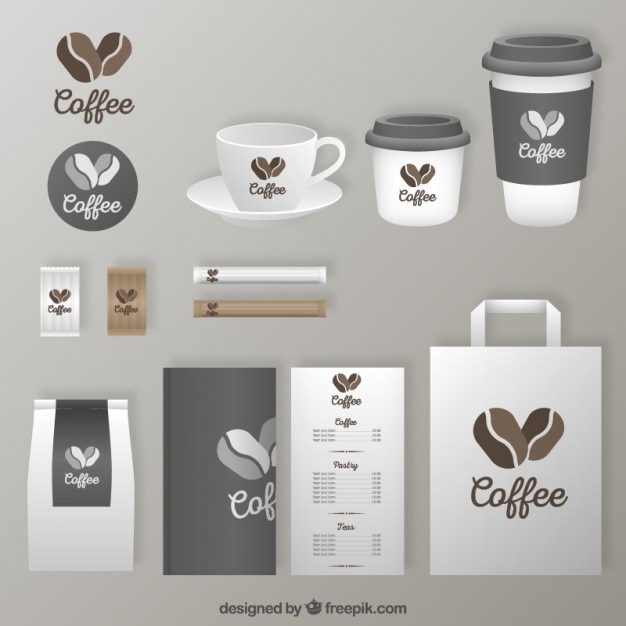 Kostenlose Vektor café grau briefpapier