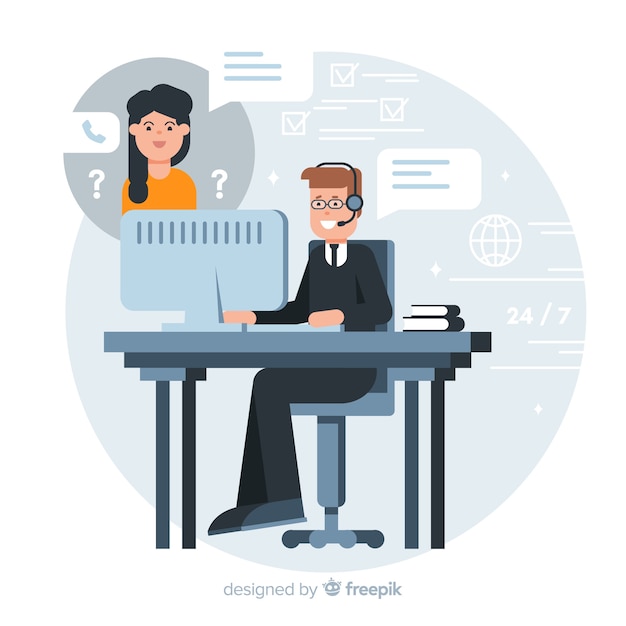 Call Center Assistent hilft Kunden