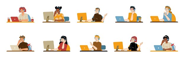 Call-Center-Betreiber Kundensupport isoliertes Set