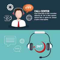 Kostenloser Vektor call-center-design