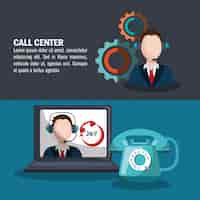 Kostenloser Vektor call-center-design