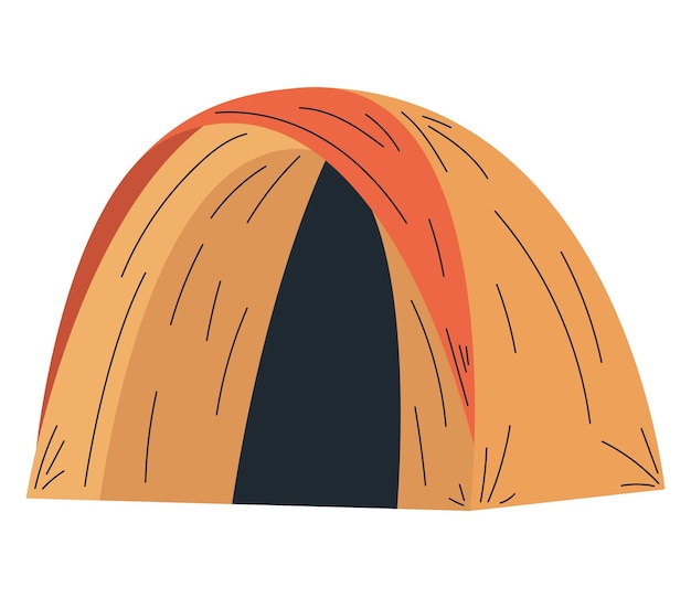 Kostenloser Vektor campingzelt mit orangefarbener farbe