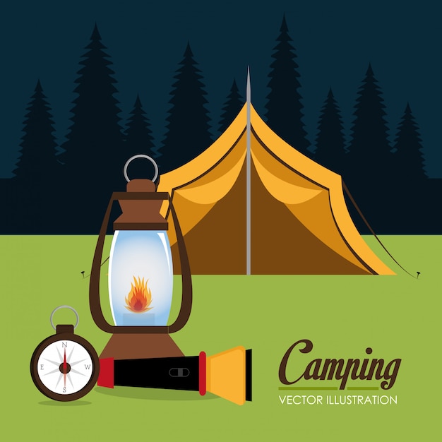 Campingzone mit Zeltszene