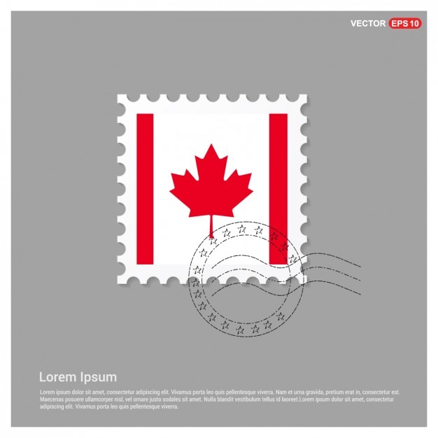 Kostenloser Vektor canadian flag stamp template