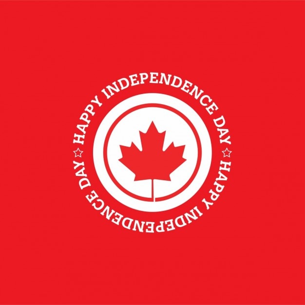 Kostenloser Vektor canadian independence day label design hintergrund