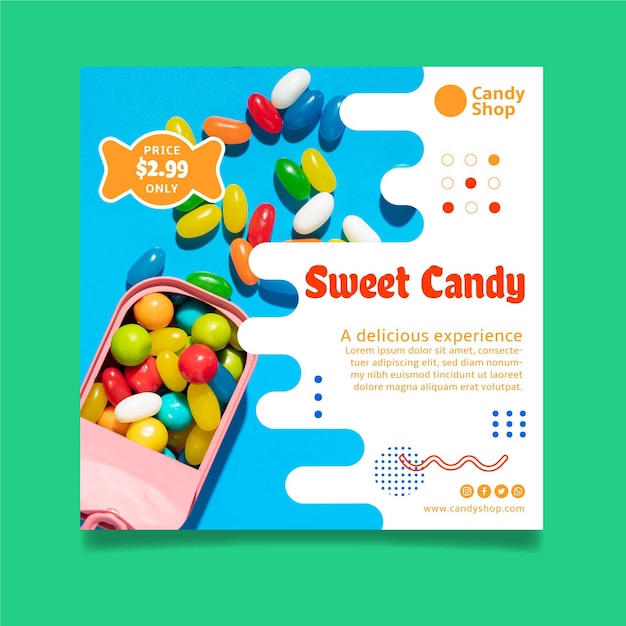 Candy shop flyer vorlage