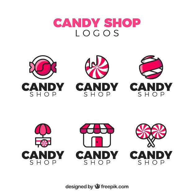 Candy shop logos sammlung für unternehmen