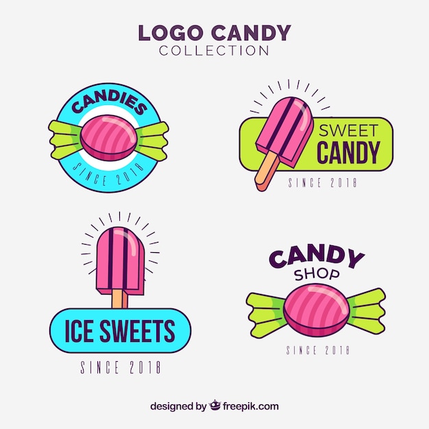 Candy shop logos sammlung für unternehmen