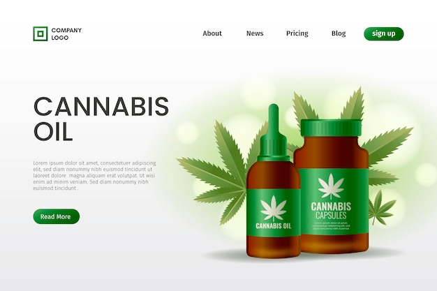 Kostenloser Vektor cannabisöl - landingpage