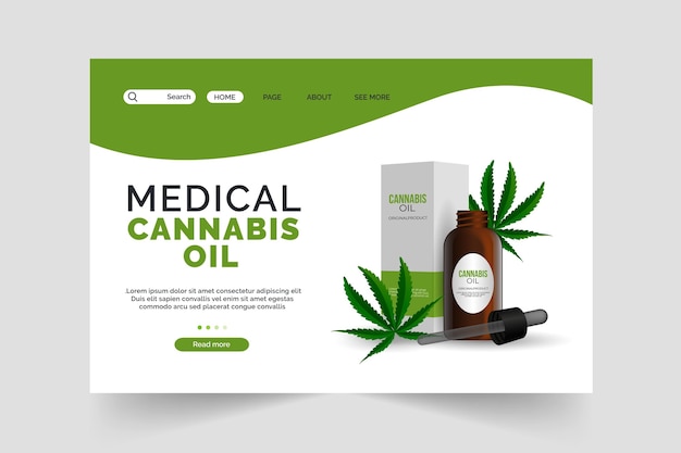 Kostenloser Vektor cannabisöl - landingpage