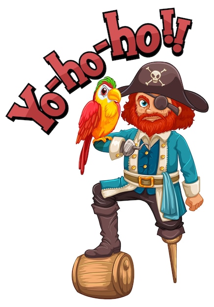 Captain Hook-Cartoon-Figur mit Yo-ho-ho-Rede