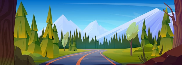 Cartoon-Bergautobahn