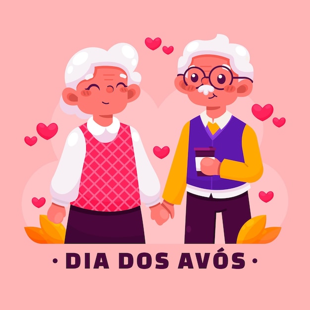 Cartoon dia dos avos illustration