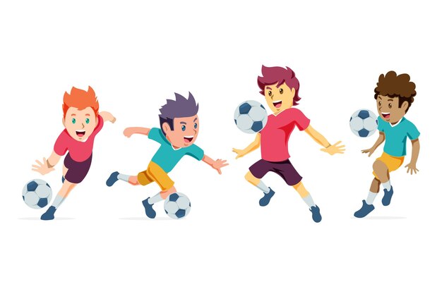 Cartoon-Fußballspieler eingestellt