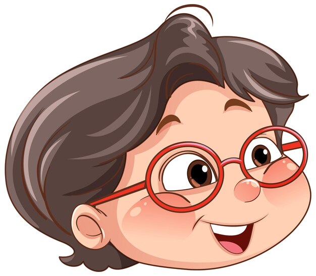 Cartoon Junge mit Brille