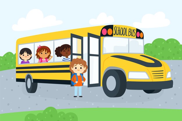 Cartoon Kinder zurück zur Schule