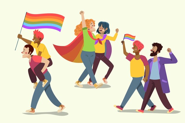Cartoon Pride Day Paar Sammlung