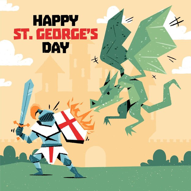 Cartoon st. George's Day Illustration