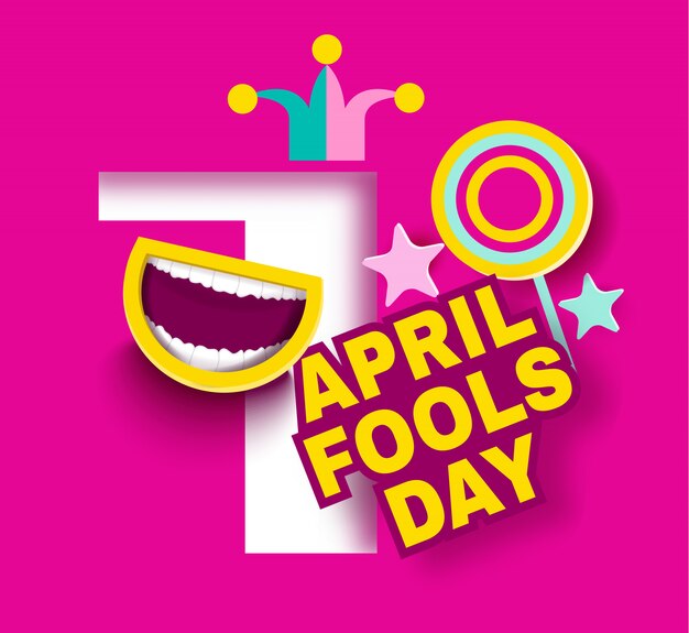 Cartoonstil des aprilscherzes PremiumVektor