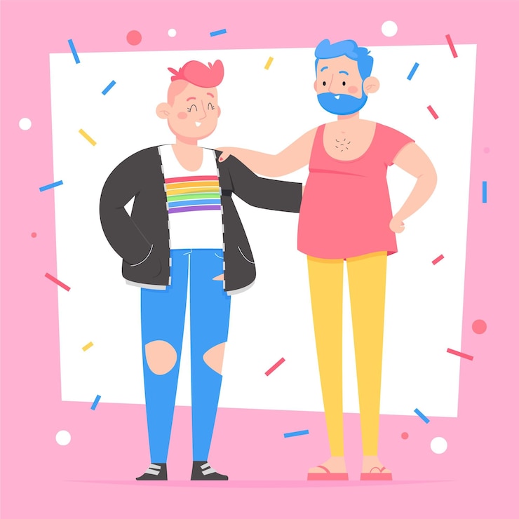 Kostenlose Vektor cartoon transgender menschen illustriert