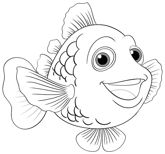 Cartoon-Umriss eines Fisches