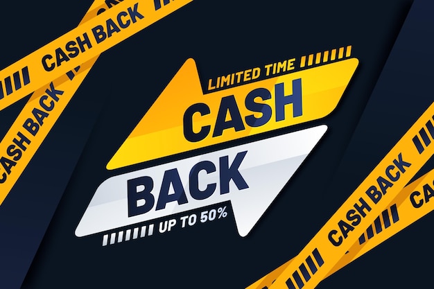 Kostenloser Vektor cashback-banner mit sonderangebot