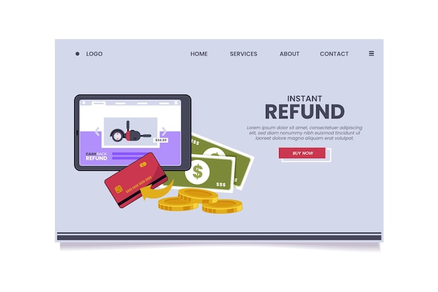 Kostenloser Vektor cashback-konzept landing page illustriert