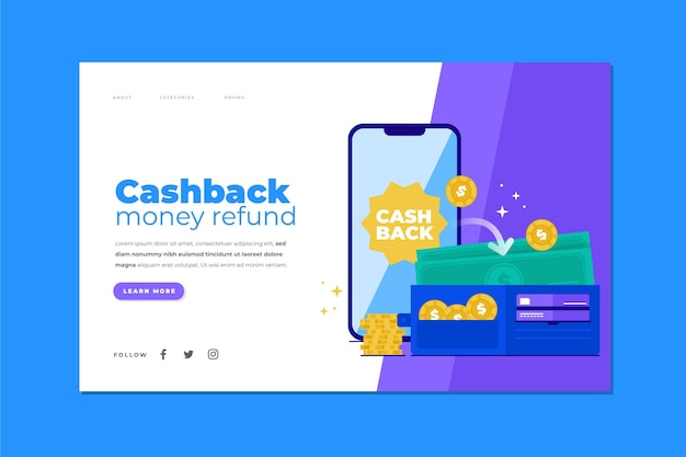 Cashback-konzept - landing page