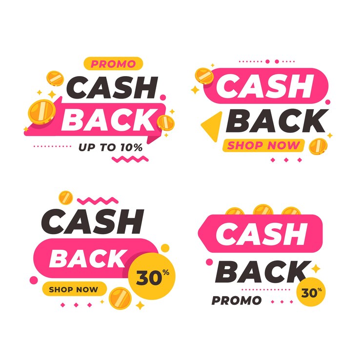 Kostenlose Vektor cashback-label-sammlungskonzept