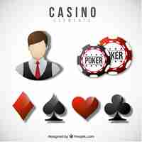 Kostenloser Vektor casino-elemente sammlung