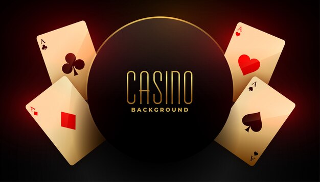 Casino Hintergrund mit vier Ass Spielkarten